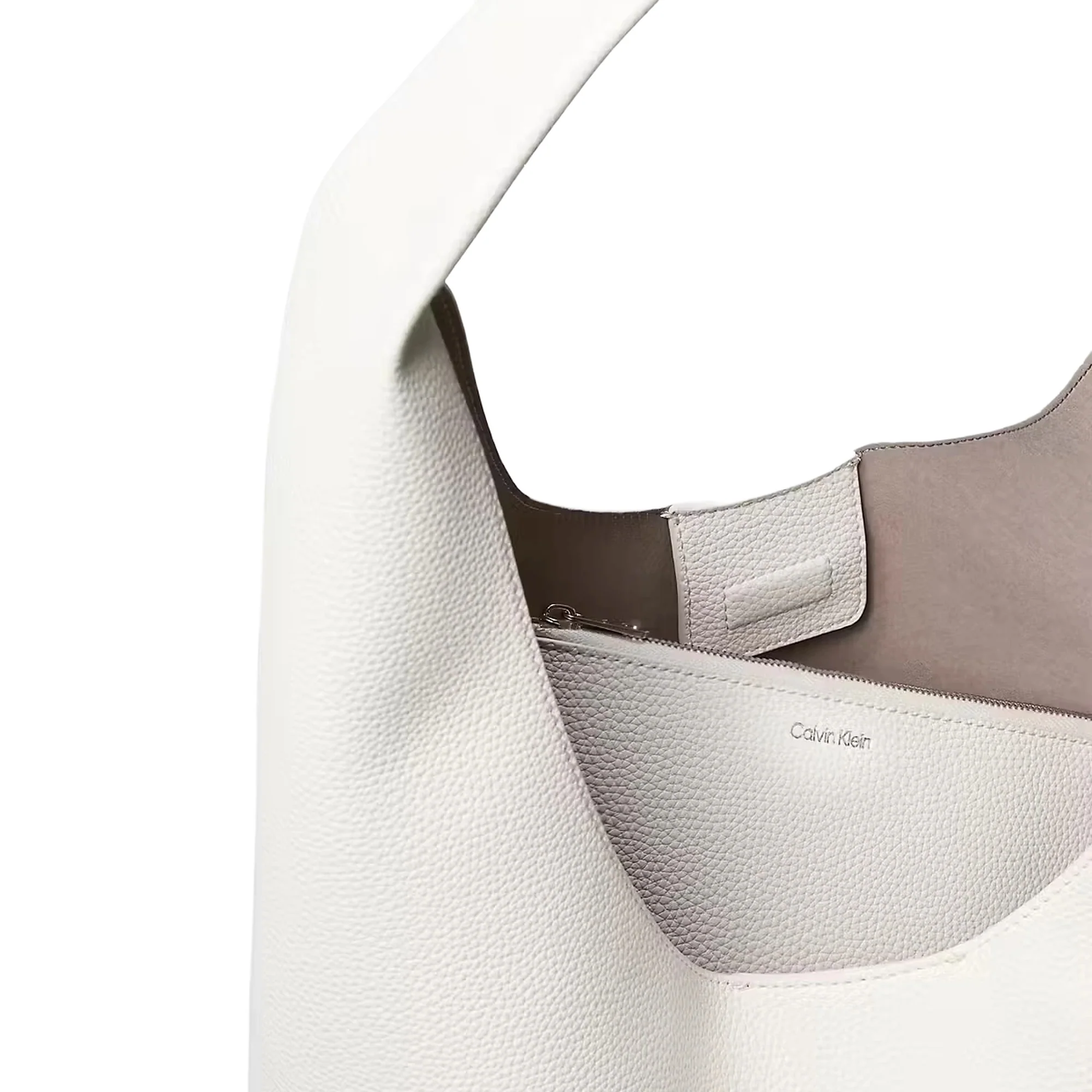 Calvin Klein Slouchy Pebble Medium - Schultertasche 64 cm (white alyssum) - Image 3