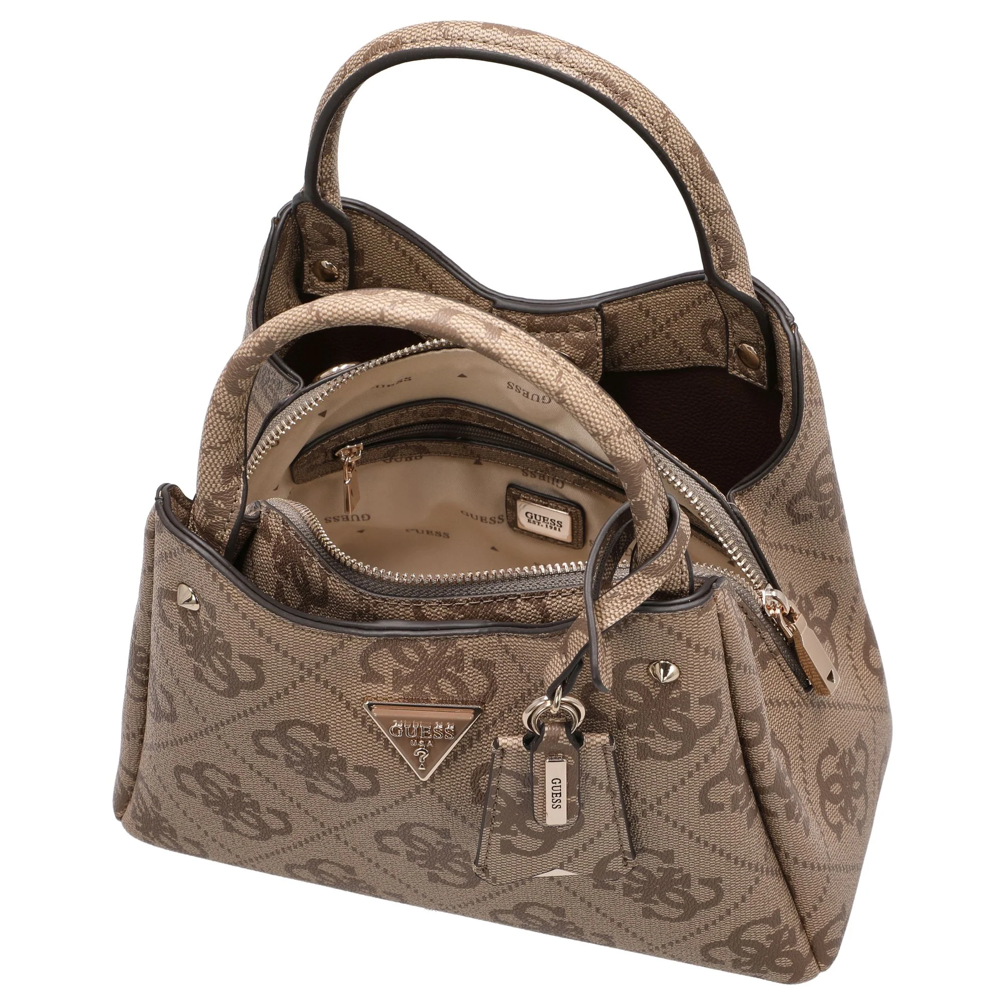 Guess Meridian ll - Henkeltasche 21 cm (latte logo) - Image 5