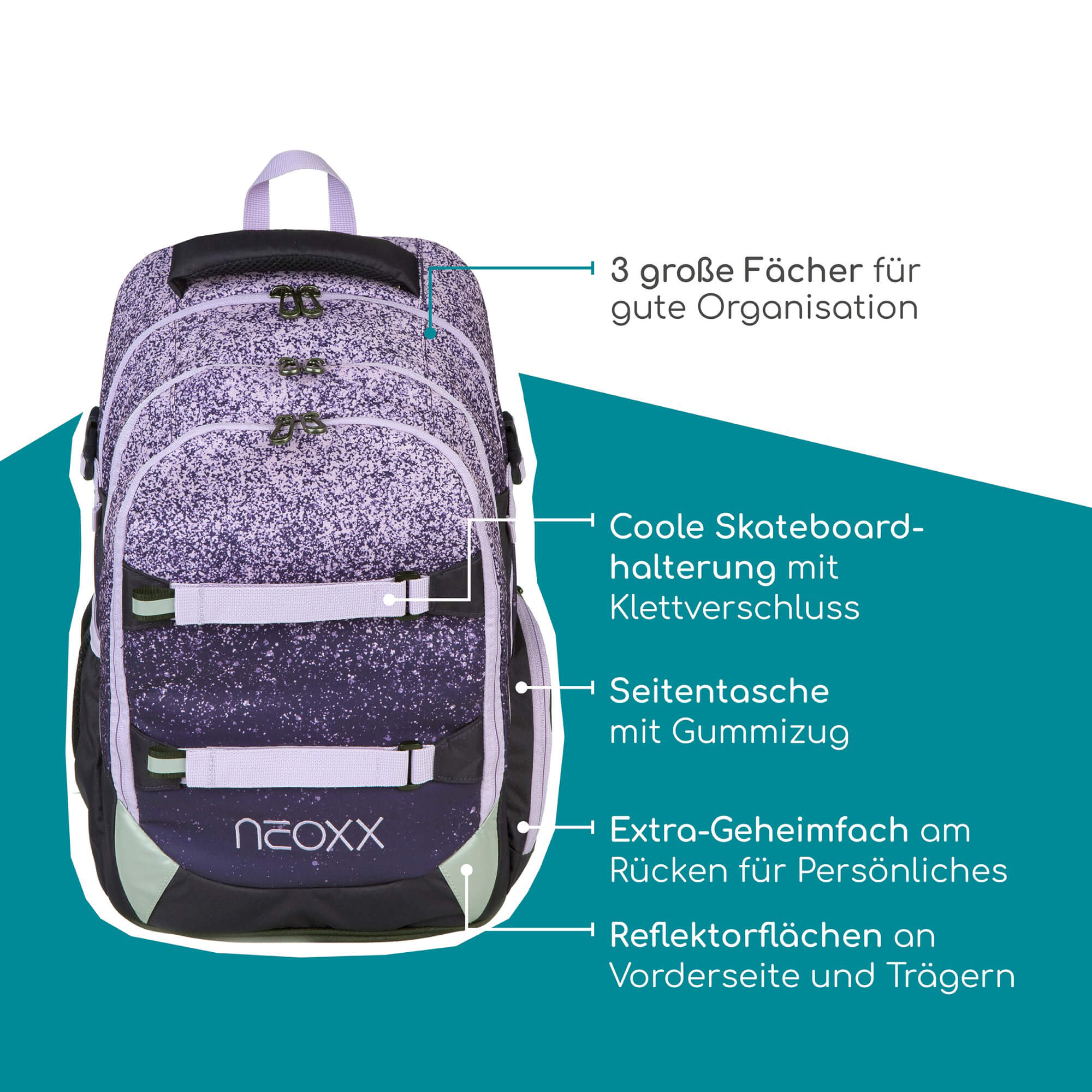 Neoxx ACTIVE PRO - Schulrucksack 45.5 cm (Glitterally perfect) - Image 7