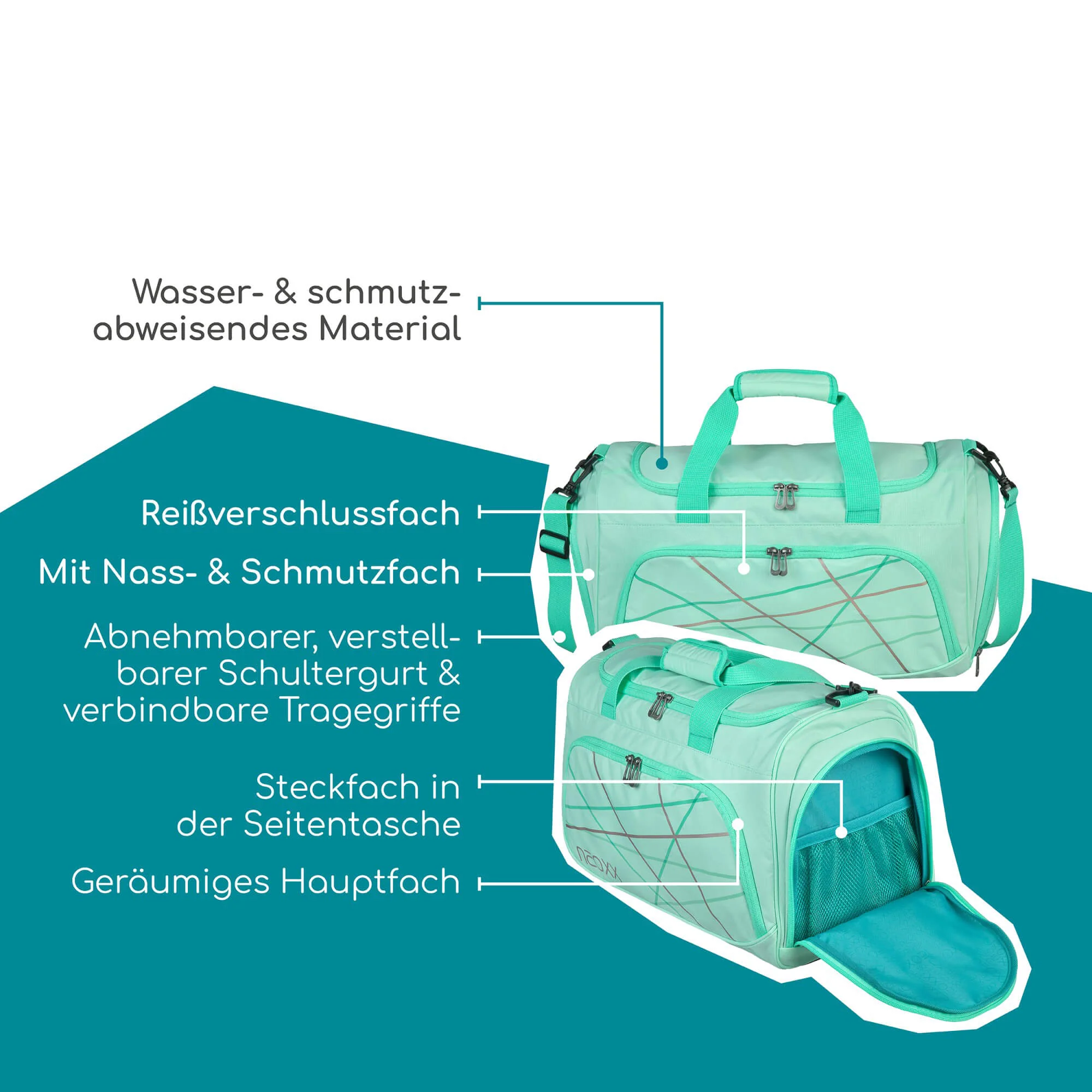 Neoxx MOVE - Sporttasche 43.5 cm (Mint to be) - Image 5