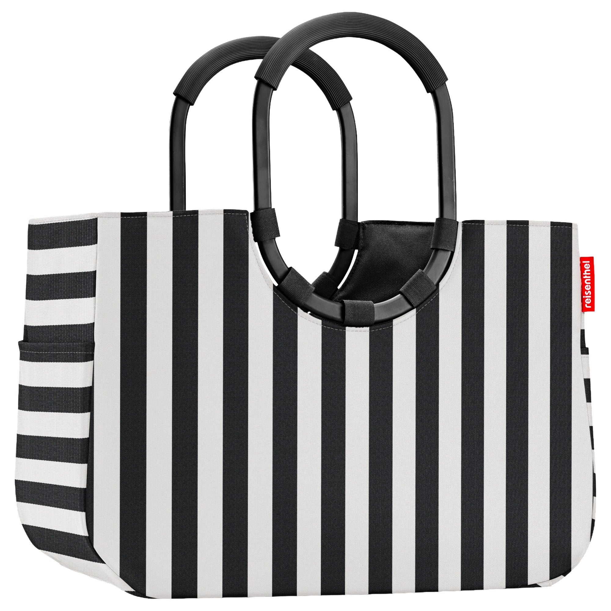 reisenthel shopping loopshopper L - Einkaufstasche mit Bügel 46 cm (summerstripes black) - Image 2