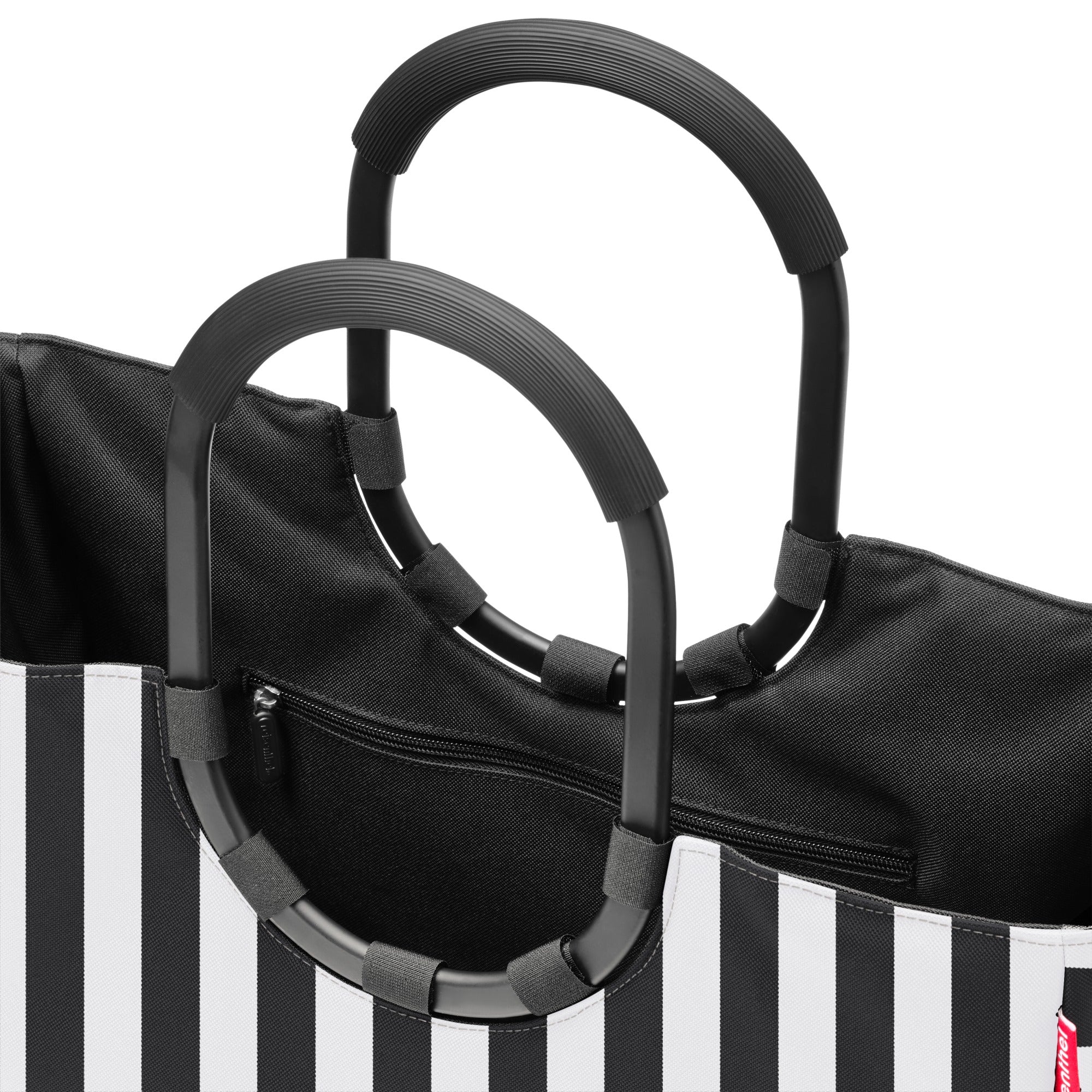 reisenthel shopping loopshopper L - Einkaufstasche mit Bügel 46 cm (summerstripes black) - Image 3